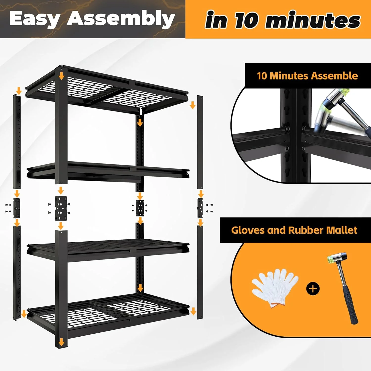 Heavy Duty Wire Storage Shelves -C Adjustable Industrial Metal Shelving Unit -C Utility Shelf for Garage, Warehouse, Basement, Pantry, Commercial - Image 7