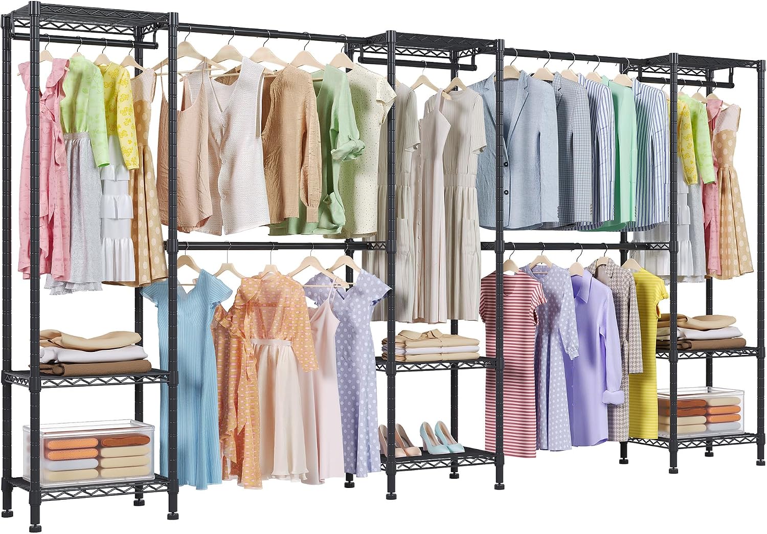 H11 Heavy Duty Clothes Rack White Clothing Rack for Hanging Clothes - Image 5