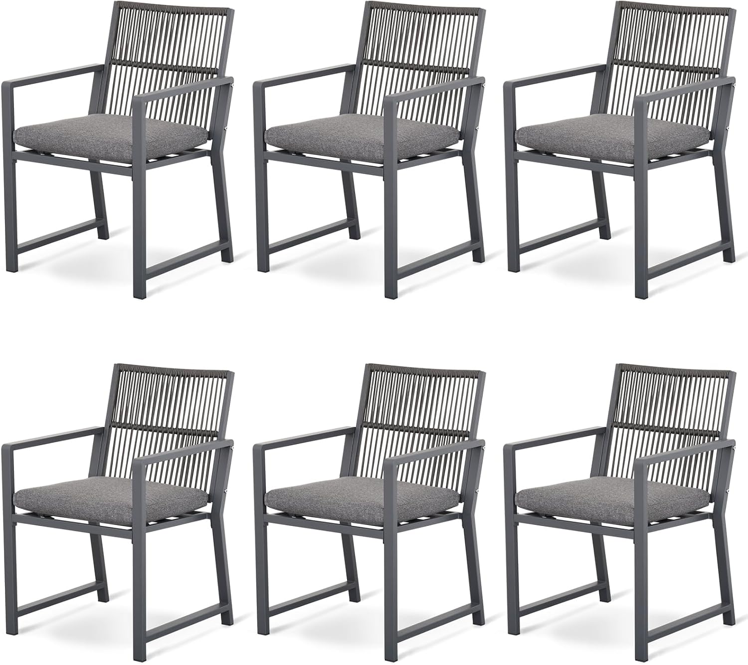 Outdoor HDPE Patio Dining Chairs ,400Lbs,Black,Set of 2 - Image 14