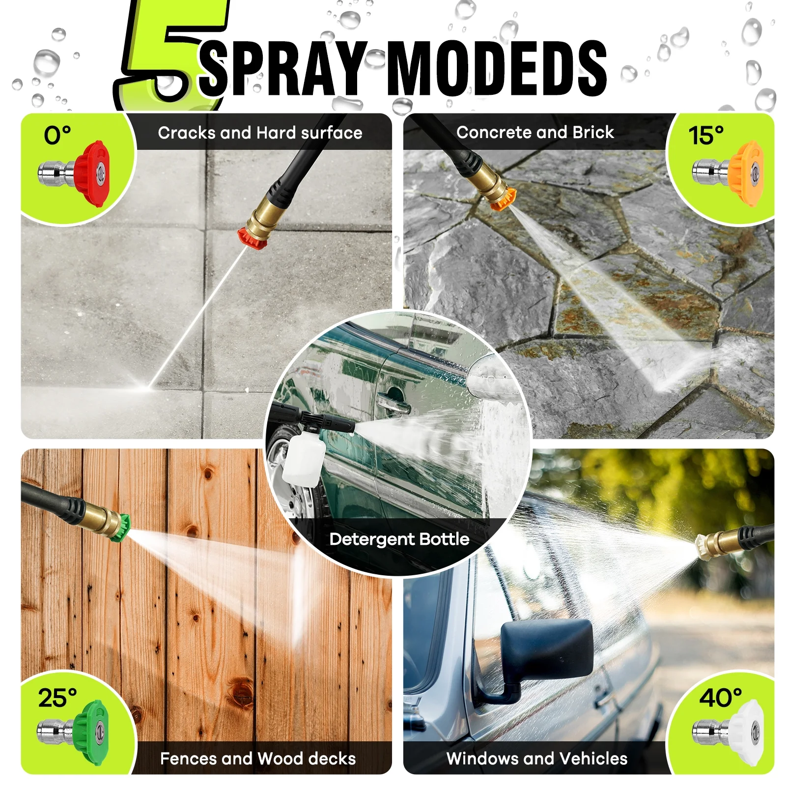 Electric Pressure Washer, 4200 PSI 2.5 GPM Power Washer with 2 Quick Connect Nozzles, High Pressure Cleaning Machine with Foam Cannon for Cars/Fences/Driveways/Patios/Home Cleaning - Image 4