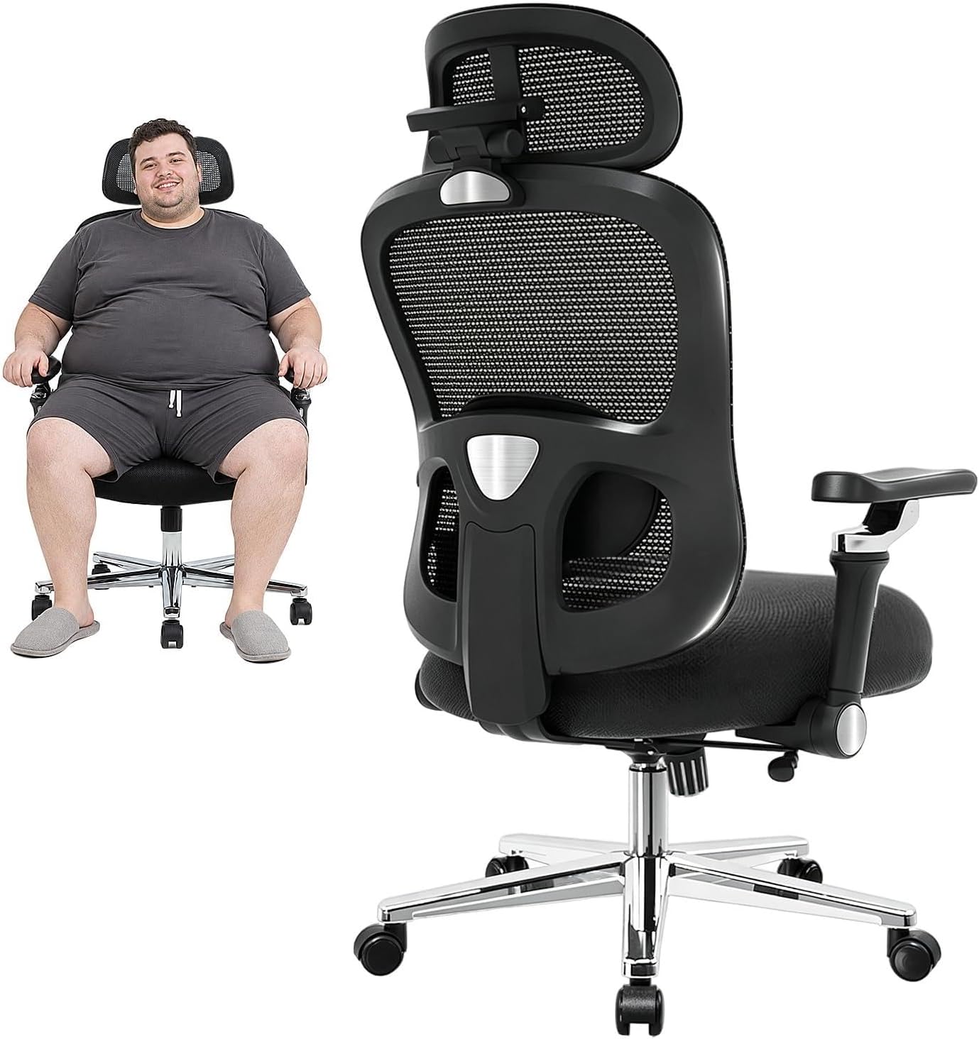 Big & Tall Ergonomic Office Chair, Heavy Duty Desk Chair - Image 2