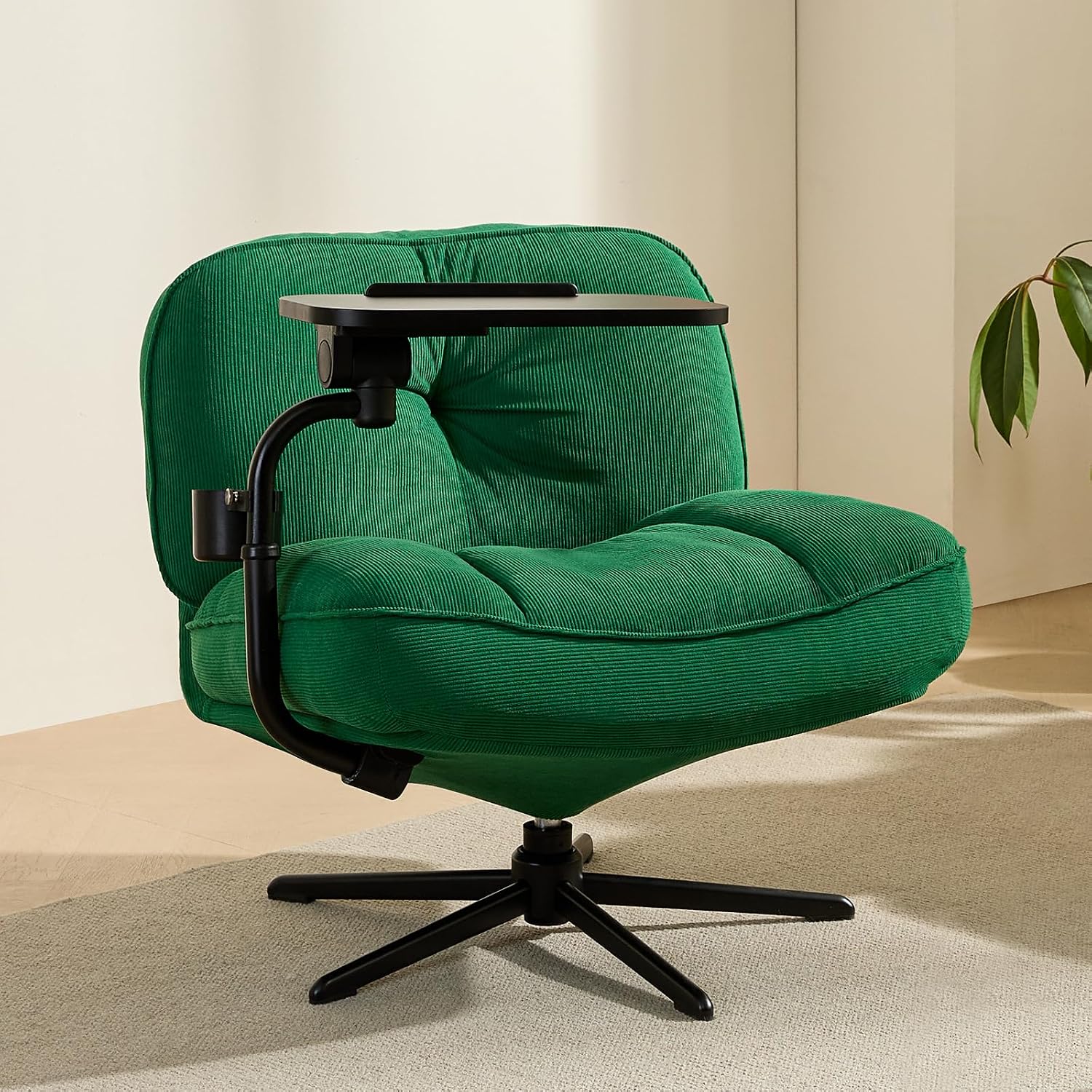 Swivel Accent Chair, Wide Criss Cross Lounge Living Room Chair, Grn - Image 3
