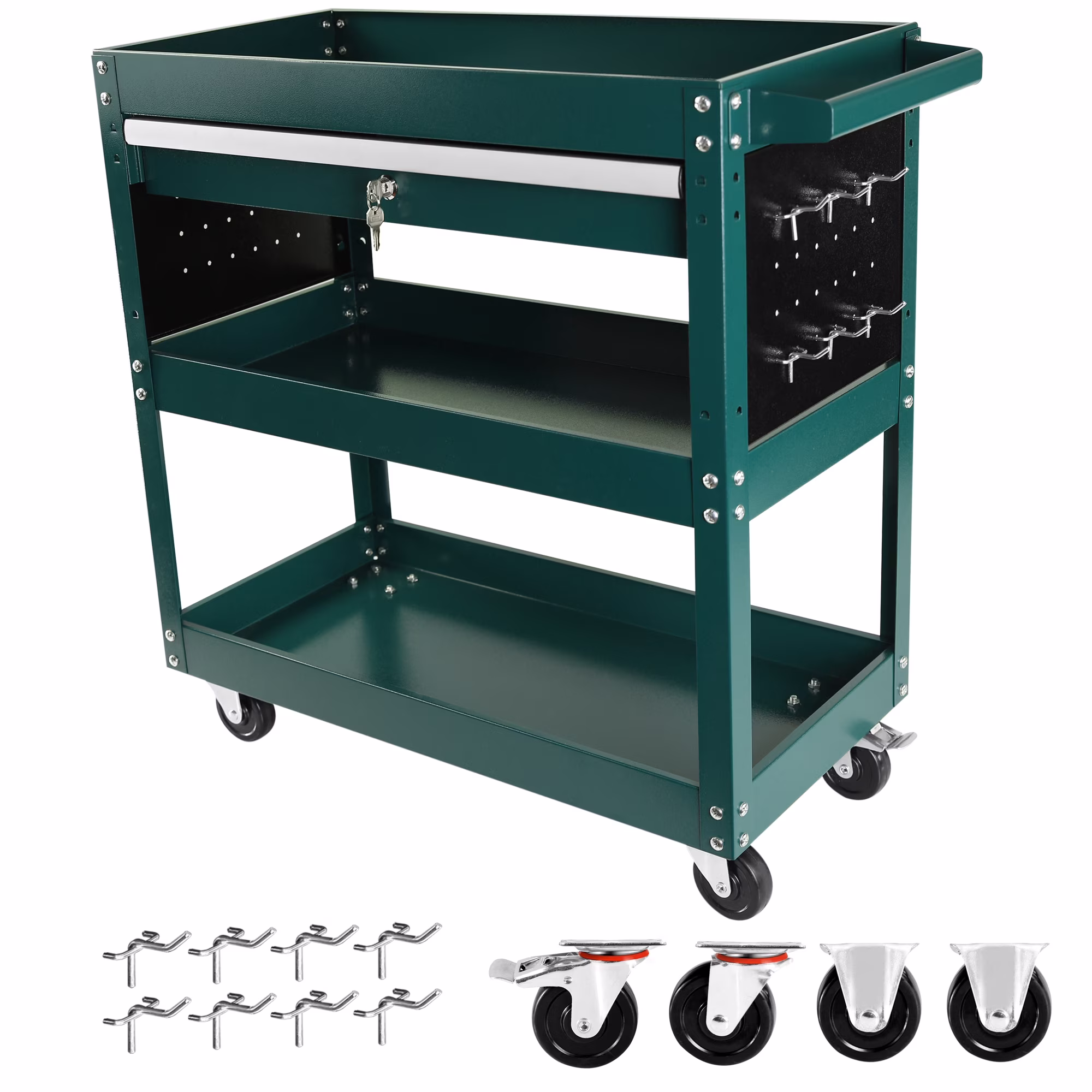 DUOSONG 5-Drawer Rolling Tool Chest, High Capacity Tool Storage Cabinet W/Lockable Wheels, Adjustable Shelf & Anti-Slip Liner, Detachable Tool Box Organizer, Rolling Tool Cabinet Blue Steel Tools & - Image 3