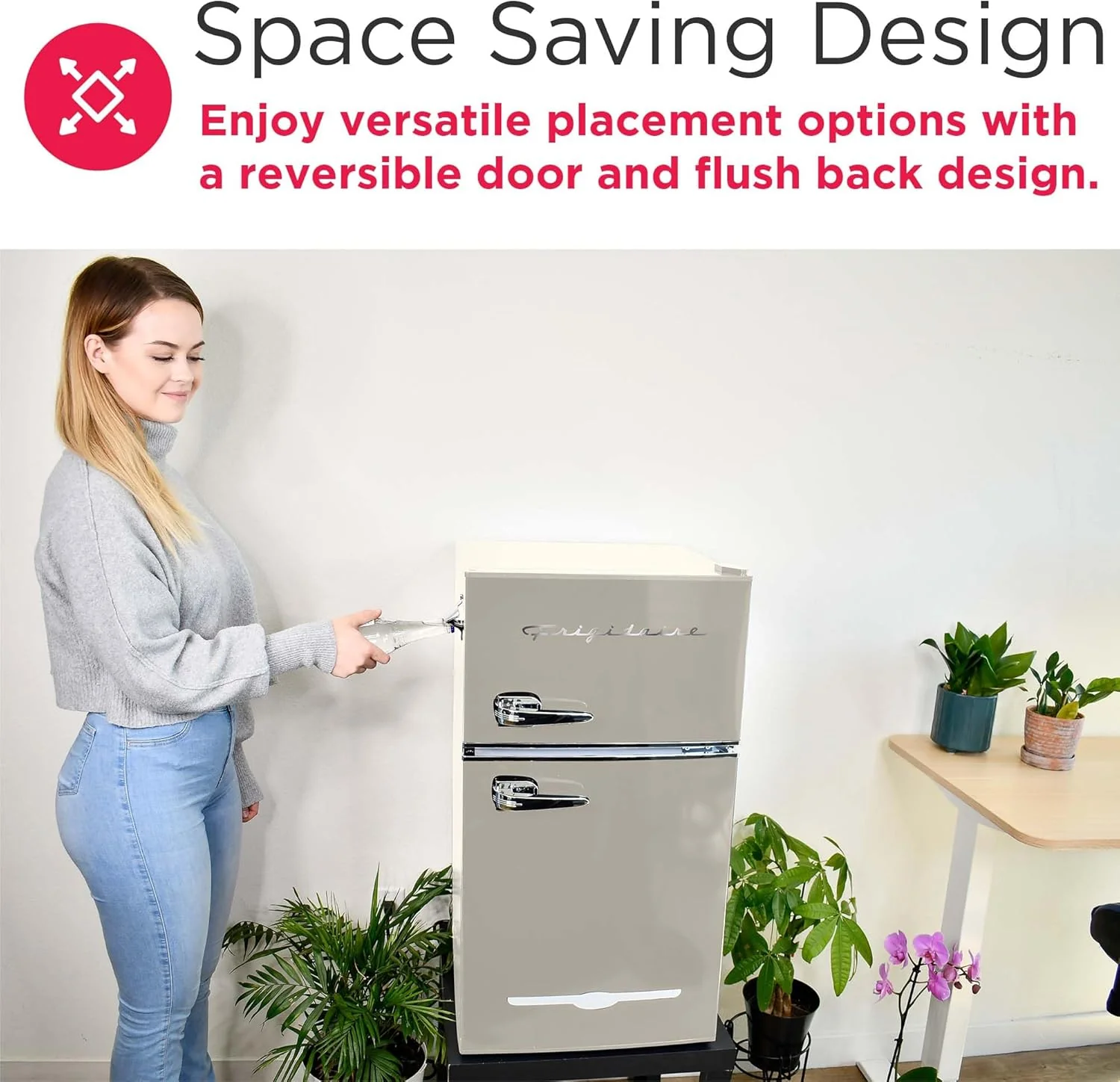 Retro Mini Fridge with Freezer& Side Bottle Opener-Small 2 Door Refrigerator for Office Bar or College Dorm Room-3.1 Cu Ft 19 "D x 20.5" W x 33.5" H - Image 14