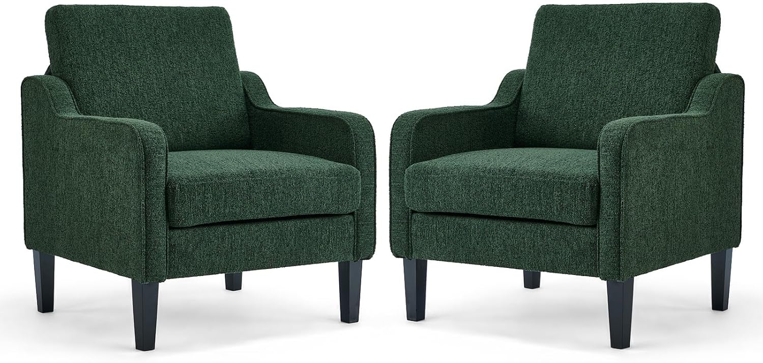 Olive Green Accent Chair, Upholstered Armchair for Living Room - Image 2