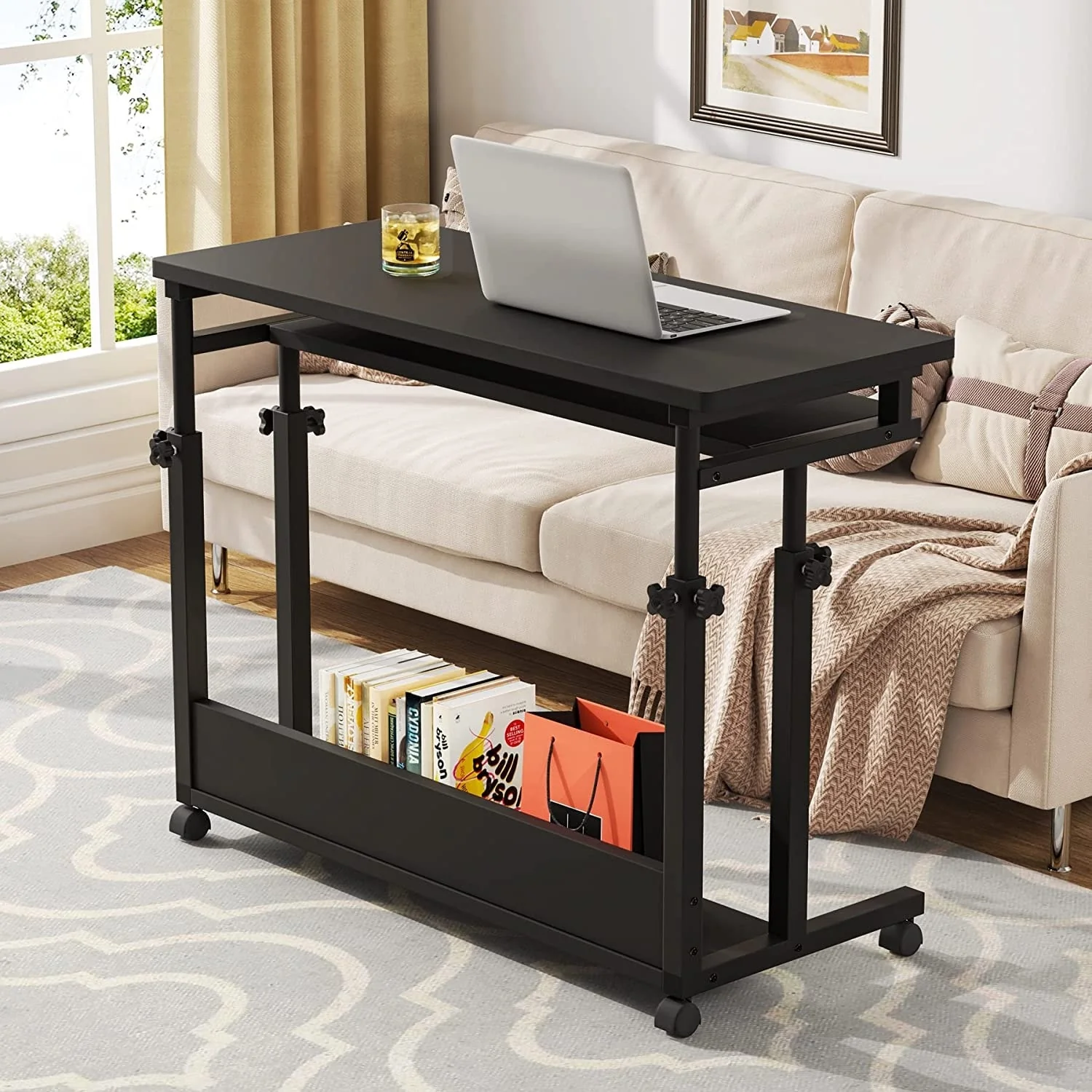 Height Adjustable Laptop Desk, Portable Sofa and Bed Table for Work and Study - Image 4