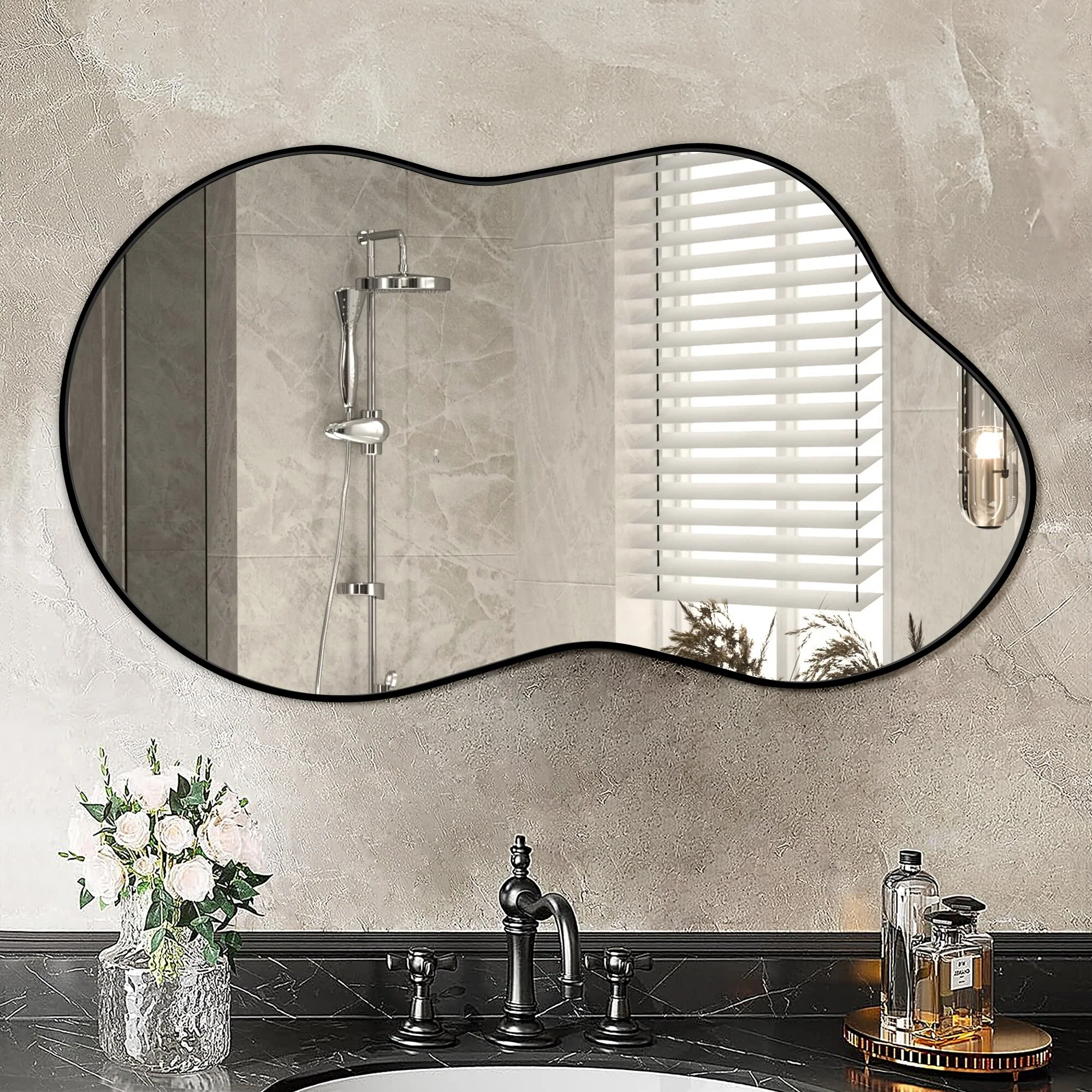 Asymmetrical Irregular Wall Mirror, Modern Decorative Accent Mirror for Living Room, Bedroom and Entryway - Image 3