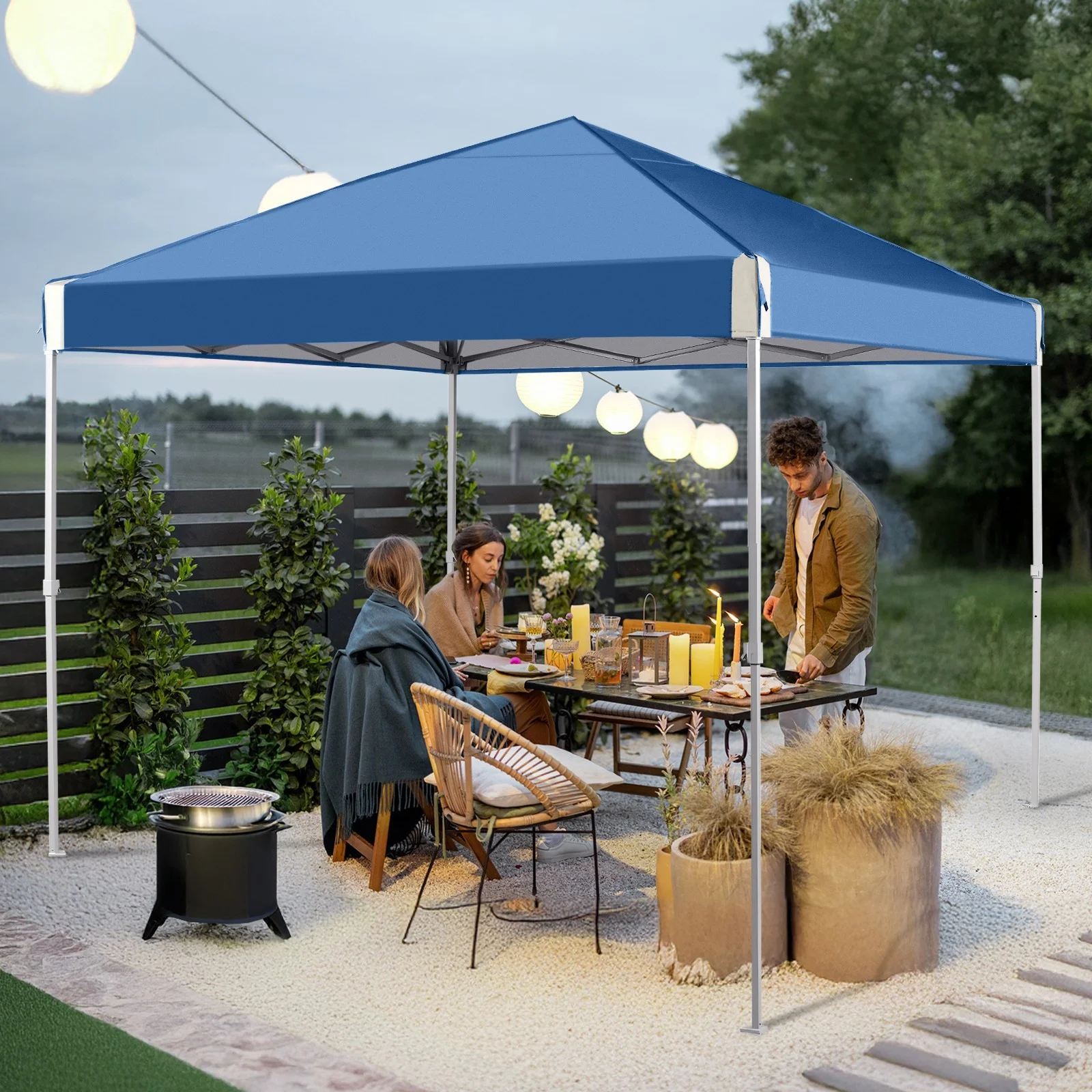 XiHuaZhaoChen Canopy Tent Easy Set-up Outdoor Patio Canopy Adjustable Straight Leg Heights Instant Shelter with Wheeled Bag,Gray,10' x 10' - Image 16