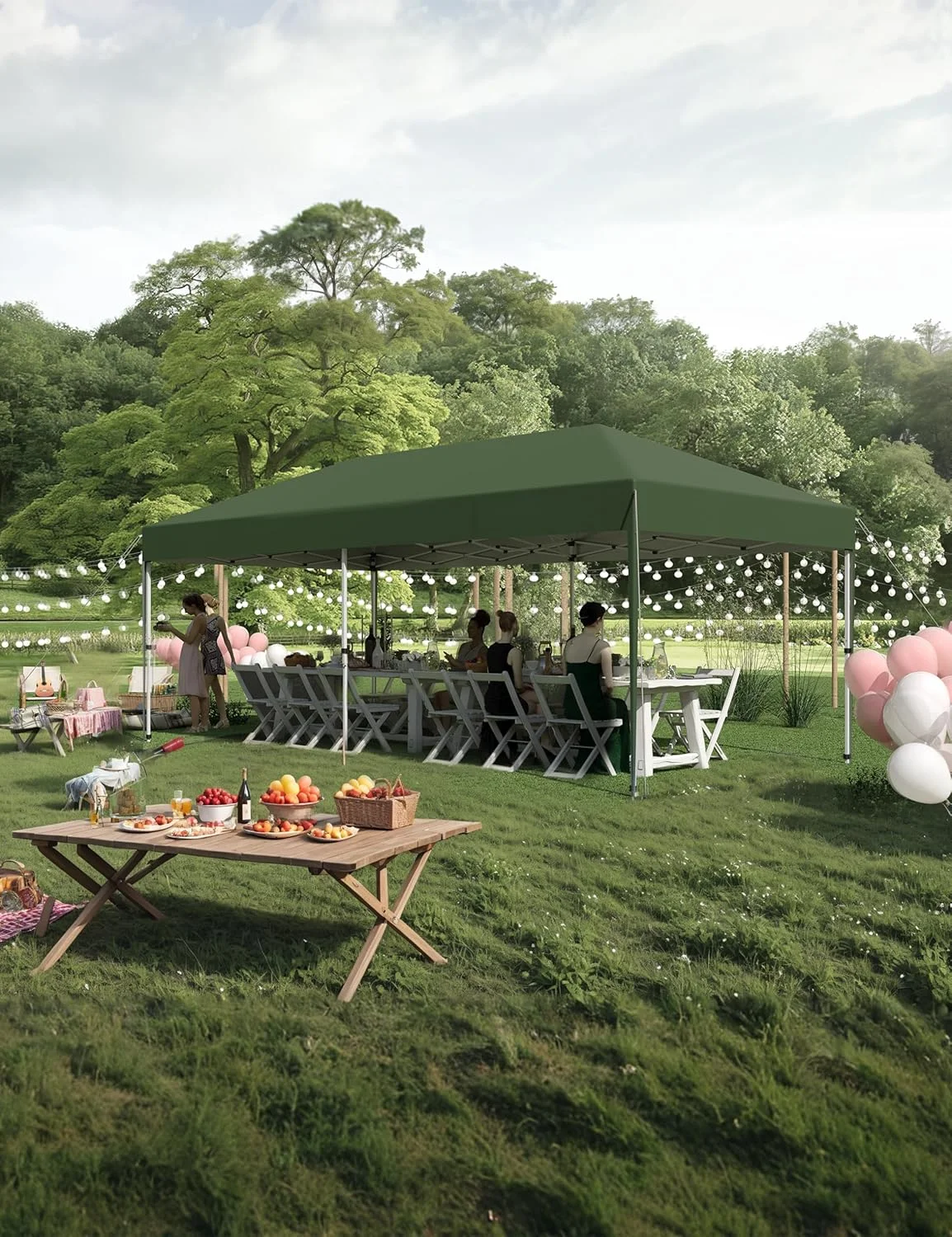 Telyswee 10'x 20' Pop Up Canopy Tent for Parties, Heavy Duty Commercial Canopy Tent Outdoor Vendor Party Tent Waterproof Gazebo Shelter for Patio Outdoor Party Events - Image 8