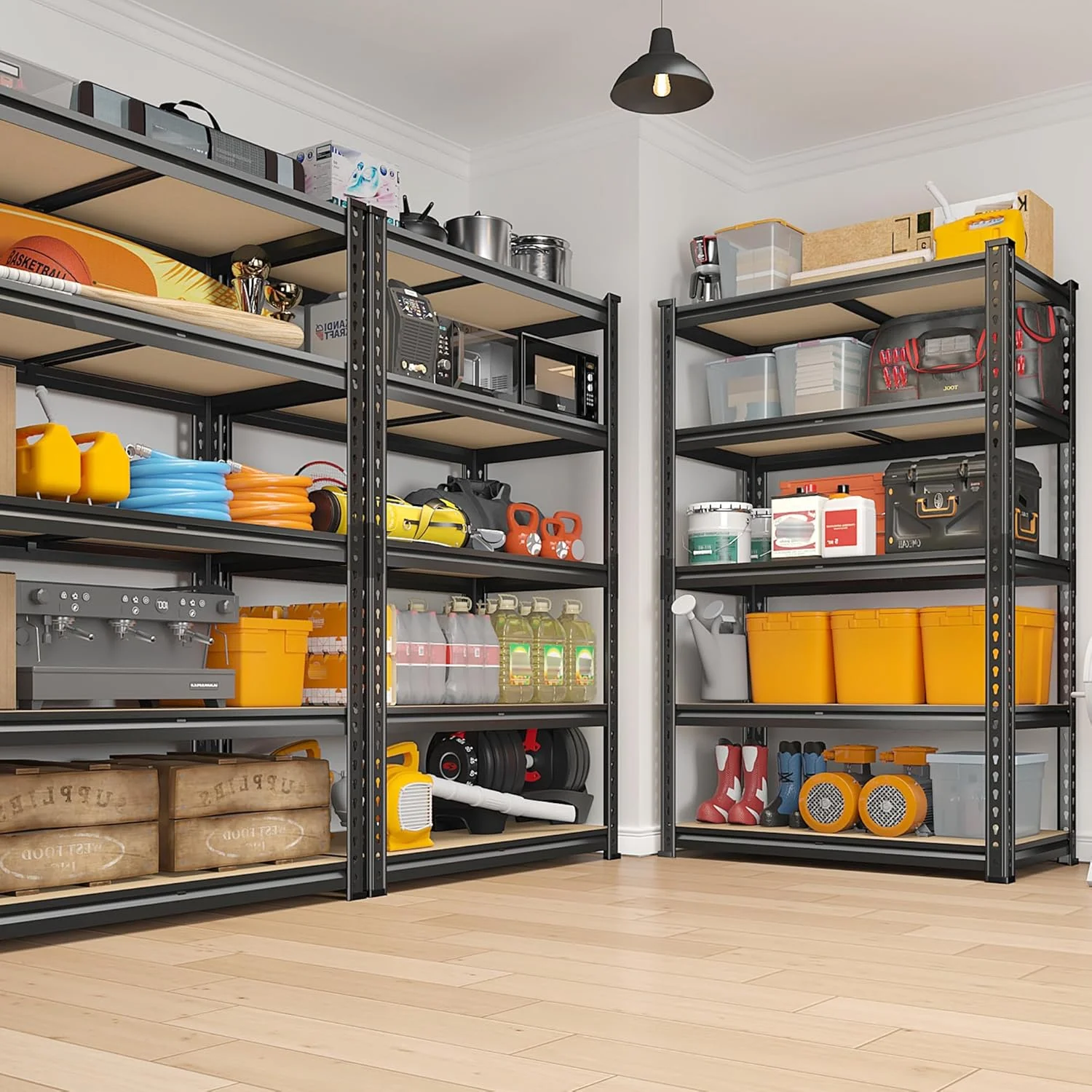 Storage Shelves 5 Tier Garage Shelving Heavy Duty Adjustable Garage Shelves, Utility Rack Shelf, Shelving Units for Storage Warehouse Pantry Closet, 35.5" W x 11.9" D x 72" H, 4 Pack - Image 9