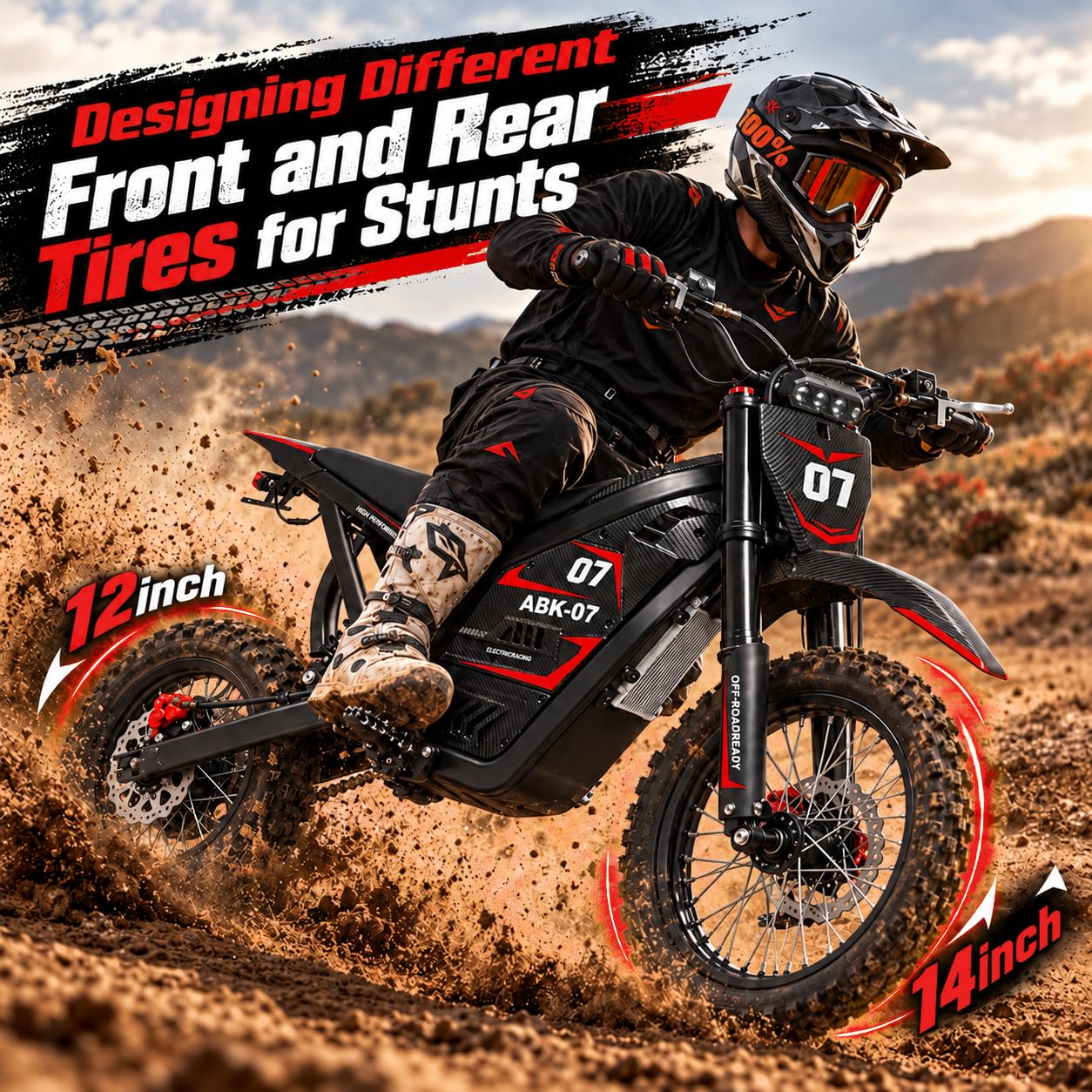 ABK07 38-45mph Electric Dirt Bike for Adults, 40 Mile E Motorcycle - Image 6