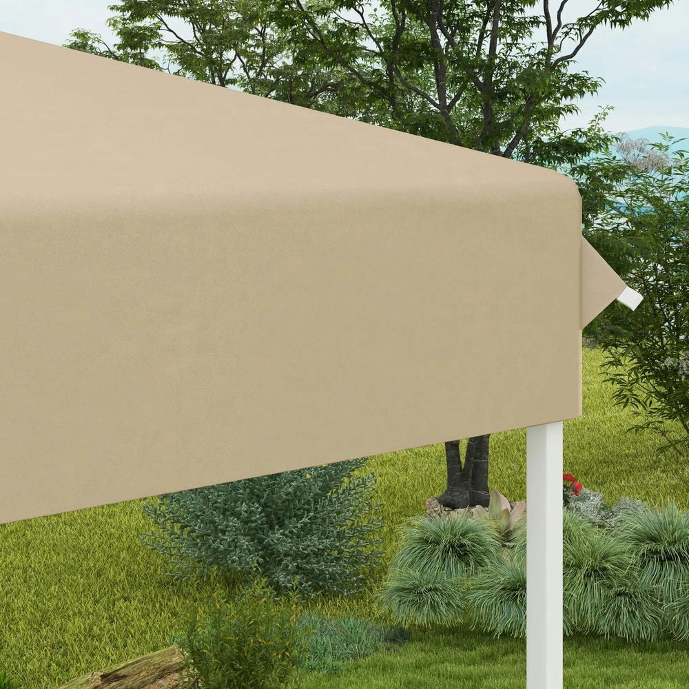 GVN Backyard Garden Canopy, Camping Canopy Screen Tent,13' x 13' Pop Up Canopy Tent with Height Adjustable, Carry Bag for Outdoor, Garden, Patio, Beige - Image 4