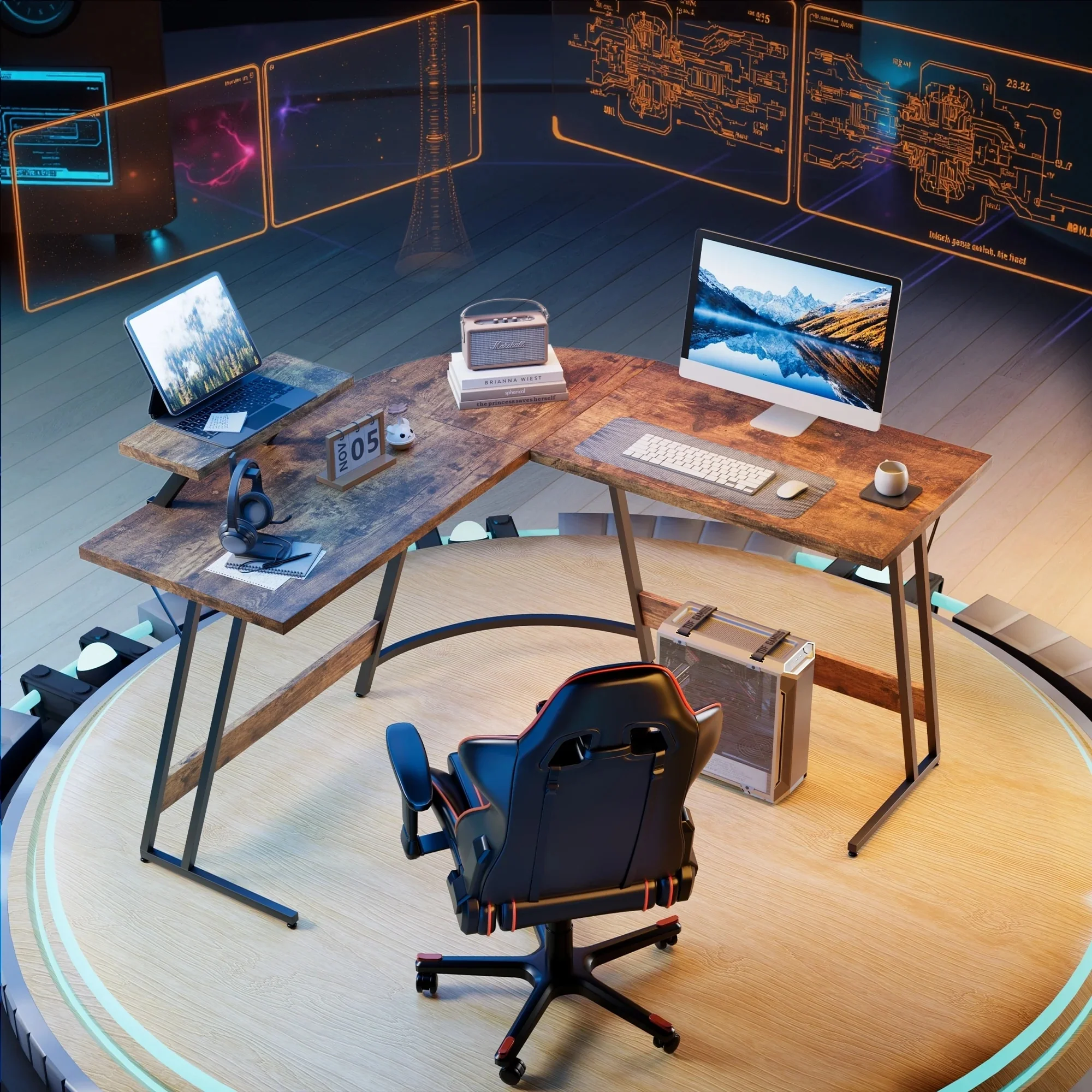 L-Shaped Gaming Desk, Computer Corner Desk and Office Writing Desk for Home - Image 18