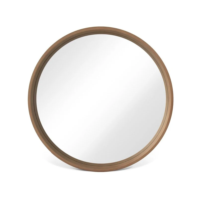 Classic Farmhouse Round Wall Mirror, Wooden Frame Decorative Accent Mirror for Living Room, Bedroom and Entryway - Image 42