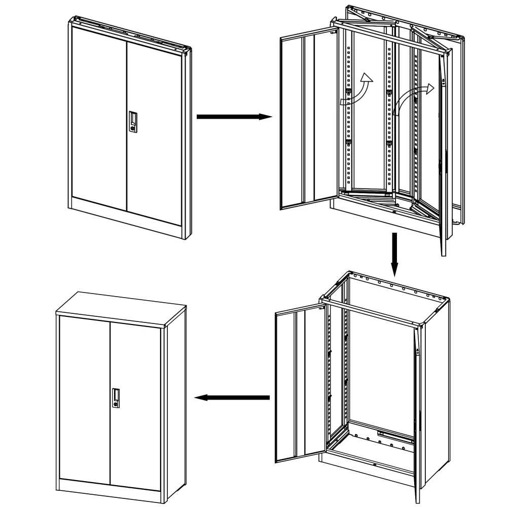JINS AND VICO Metal Storage Cabinet Lockable, Steel White - Image 5