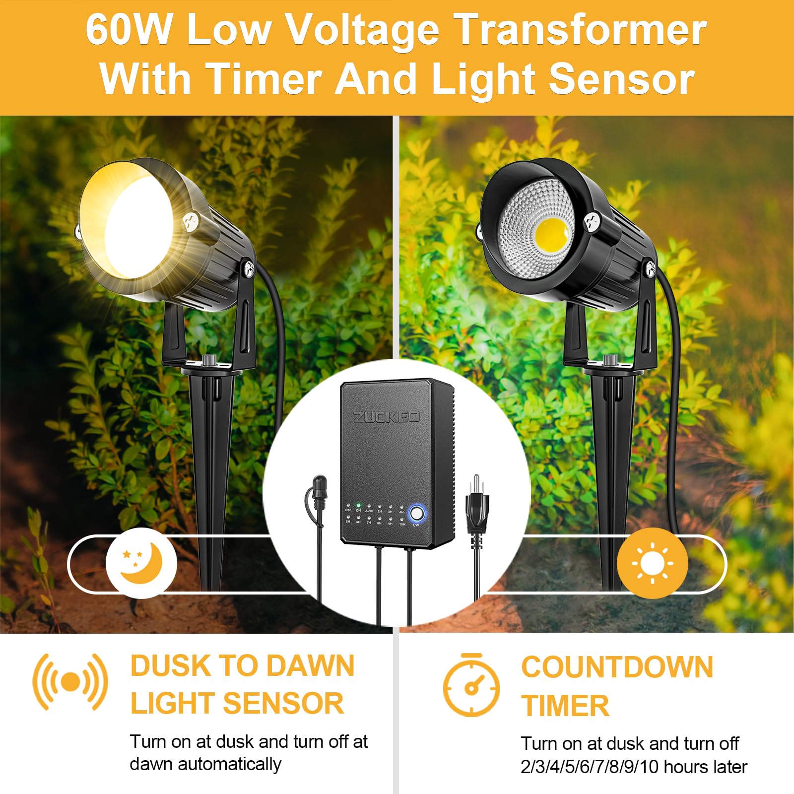 8 Pack 5W LED Landscape Lighting Kit, 3000K Warm White Low Voltage Outdoor Garden Pathway Lights - Image 2