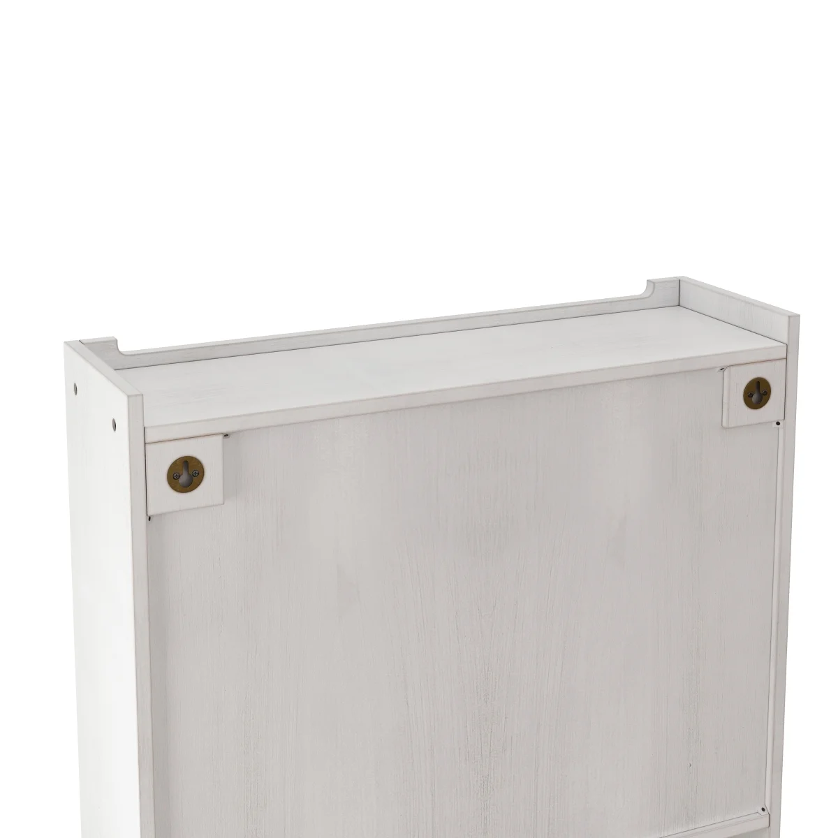 GZXS Solid Wood Wall Cabinet with 2 Tempered Glass Doors, 3-Tier Storage Organizer for Bathroom, Entryway, Kitchen, Dining Room, 24.8"L x 7.08"W x 23.62"H, White Washed - Image 5