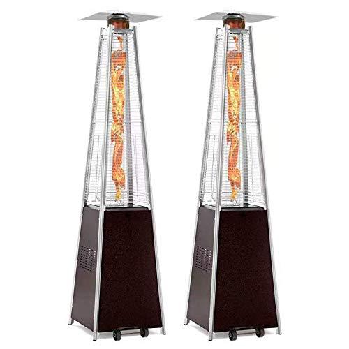 2-Sets Pyramid Outdoor Heater Standing, 42,000 Btu Tower Patio Heaters Propane - Image 2