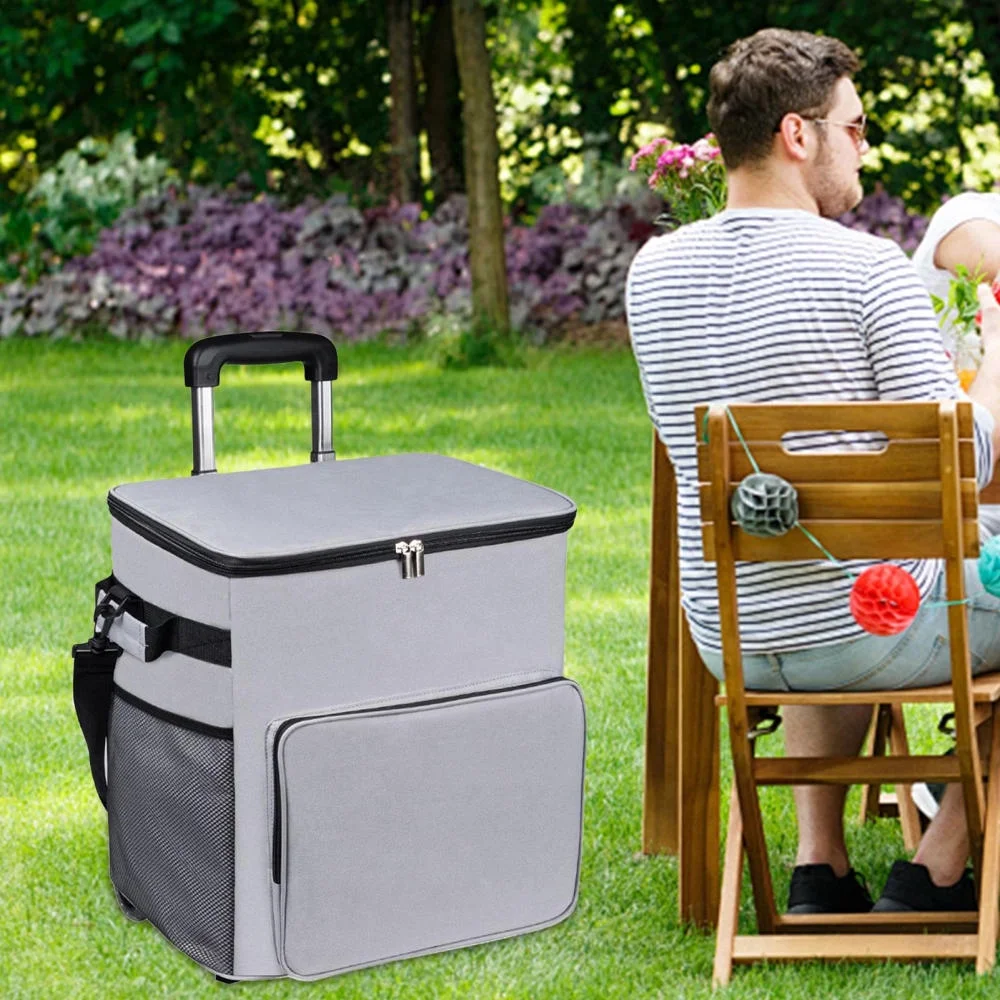 AITOCO Cooler on Wheels Lightweight Cooler Insulated Trolley Cart with Handle 35L Leakproof Bag for Travel Picnic Patio Outdoor Beach Camping manner - Image 3