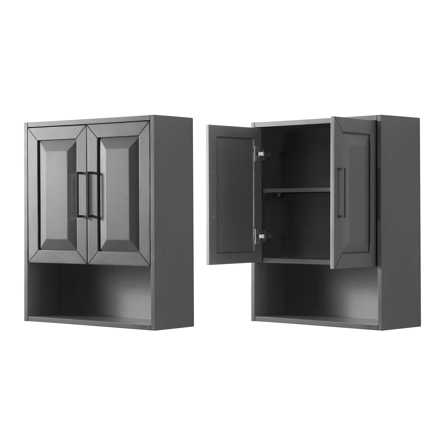 Wyndham Collection Daria Over-the-Toilet Bathroom Wall-Mounted Storage Cabinet in Dark Espresso with Matte Black Trim - Image 26