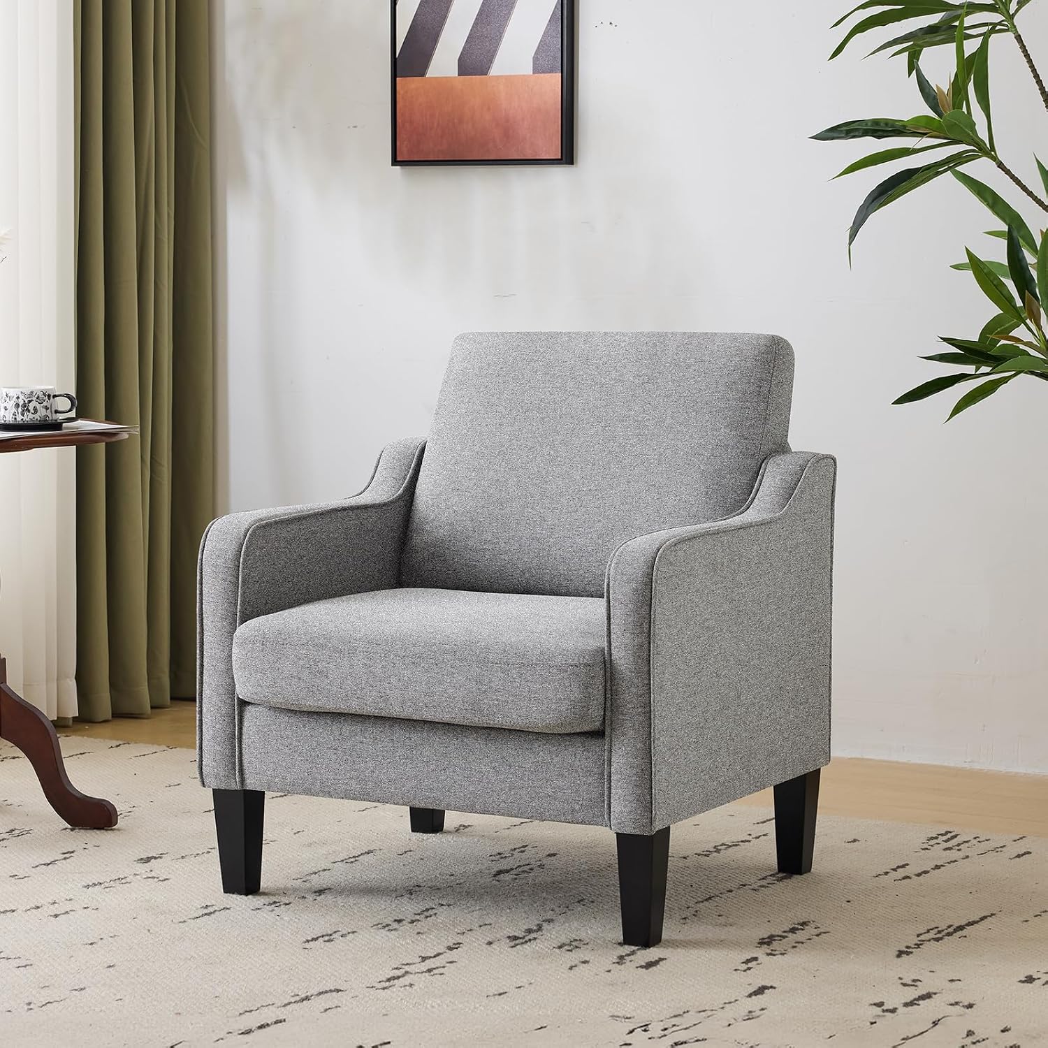 Olive Green Accent Chair, Upholstered Armchair for Living Room - Image 21