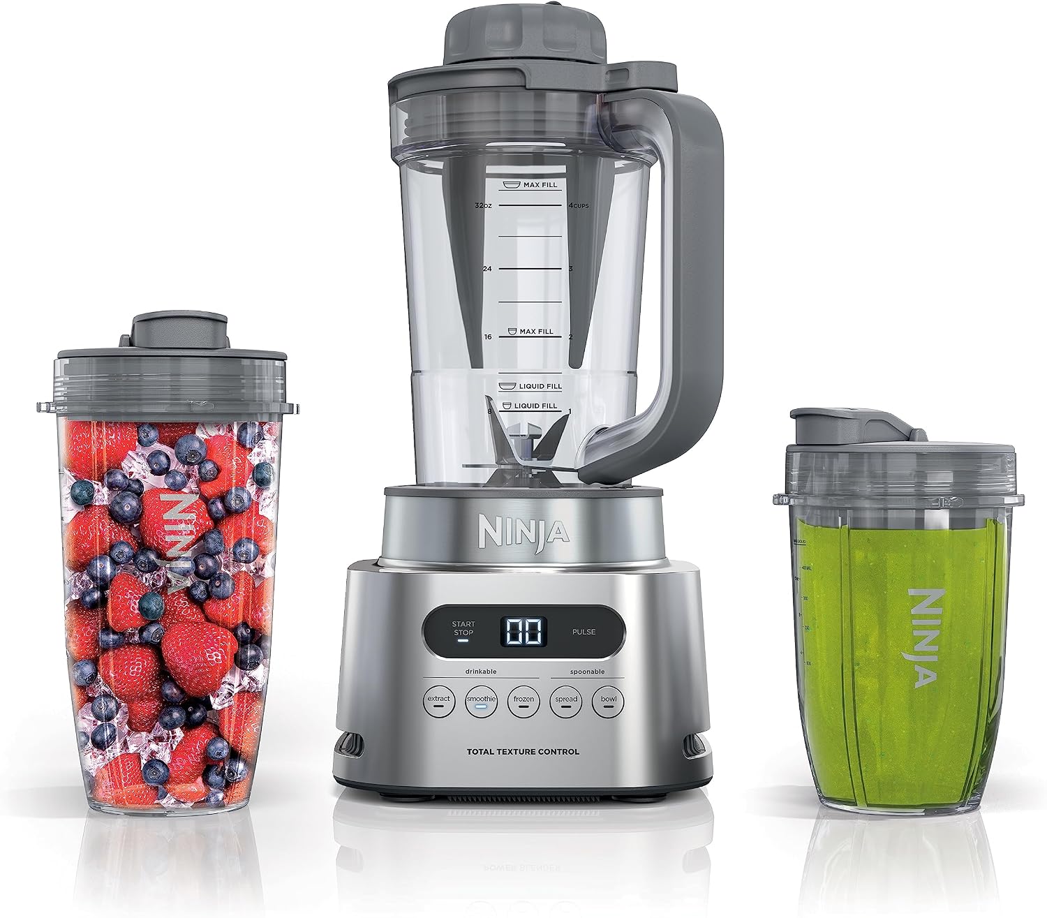 SS151 TWISTi Blender DUO, High-Speed 1600 WP Smoothie Maker & Nutrient Extractor, 5 Functions Smoothie, Spreads & More, smartTORQUE, 34-oz. Pitcher & (2) To-Go Cups, Gray