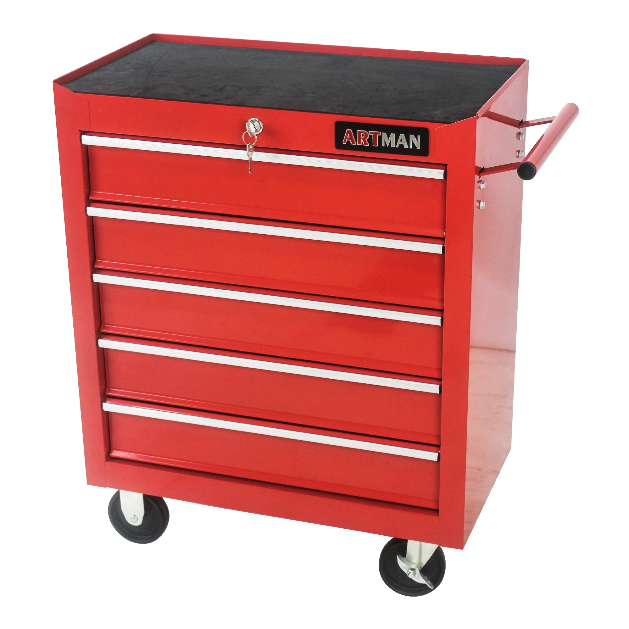 5 Drawer Rolling Tool Chest, Steel Tool Storage Cabinet for Garage Storage with 4 Wheels and Locker - Image 8