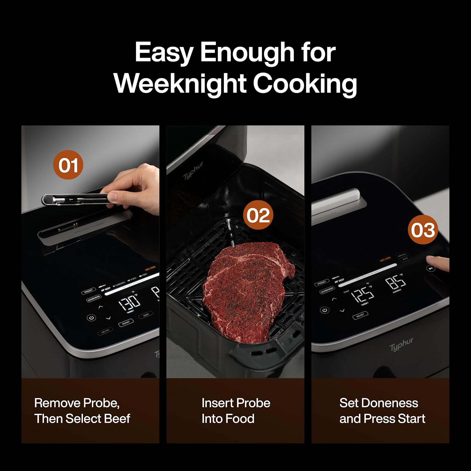 Sync 8QT AI Smart Air Fryer with Built-in Wireless Meat Thermometer - Image 6
