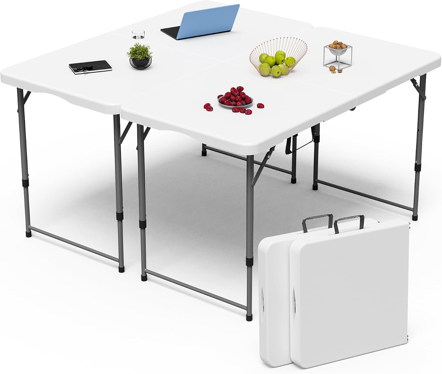 6 Foot Folding Table 2 Pack, 6 FT Foldable Plastic Table, Heavy Duty - Image 10
