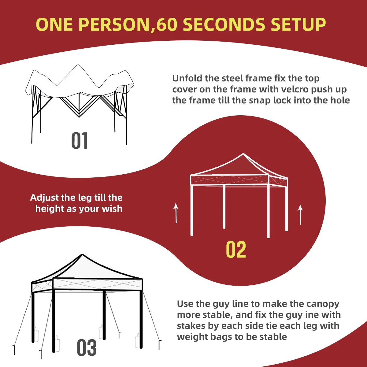 10x10 Pop Up Canopy Tent With Durable Silver Coated Cover And Adjustable Slant Legs, Easy Setup Outdoor Patio Instant Sun Shelter - Blue, Included 1 x Storage Carry Bag, 4 x Guylines, 8 x Stakes - Image 38