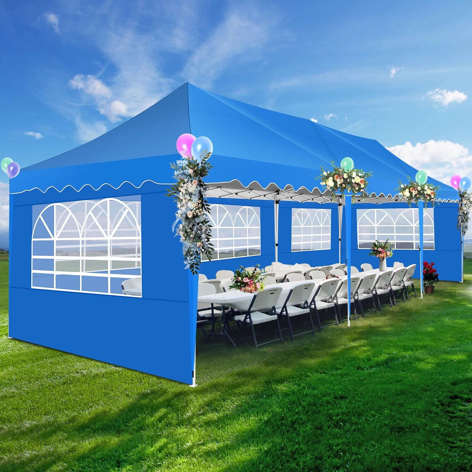 HOTEEL Canopy 10'x20' Pop Up Canopy Tent Heavy Duty Waterproof Adjustable Commercial Instant Canopy Outdoor Party Canopy Parties,Wedding,Outside Patio,Event,Backyard,White - Image 15