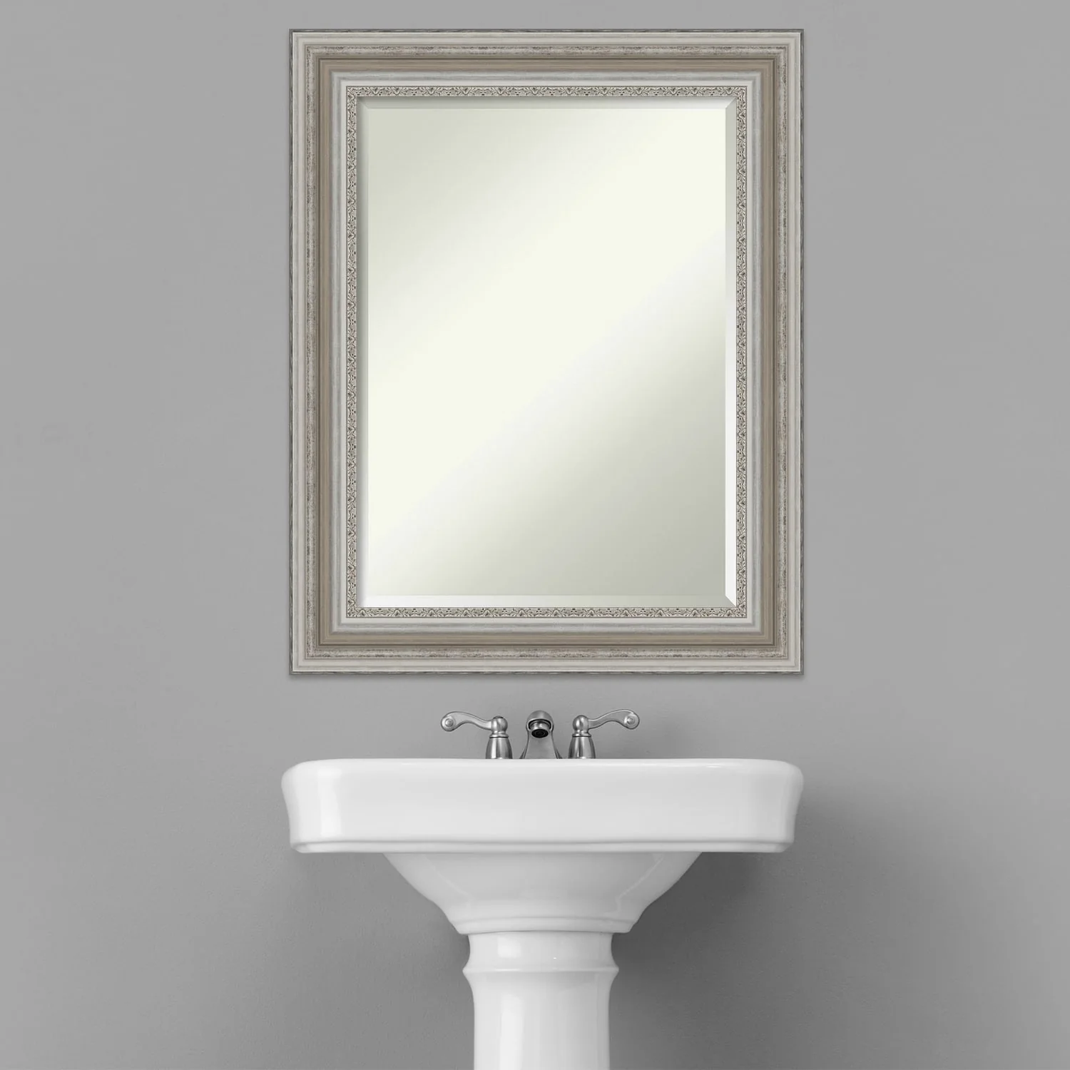 Beveled Bathroom Wall Mirror, Silver Frame Decorative Vanity Mirror for Bathroom, Bedroom and Entryway - Image 37