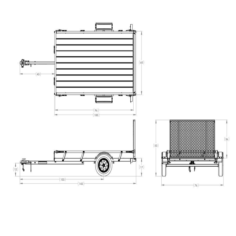 5 x 8 ft. Wood Floor Utility Trailer with Sliding Rail System - Image 2
