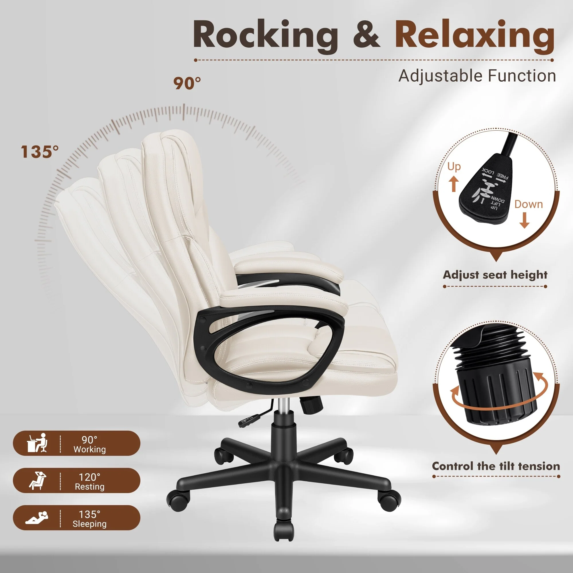 High Back Executive Office Chair, Ergonomic Computer Desk Chair for Home and Office - Image 28