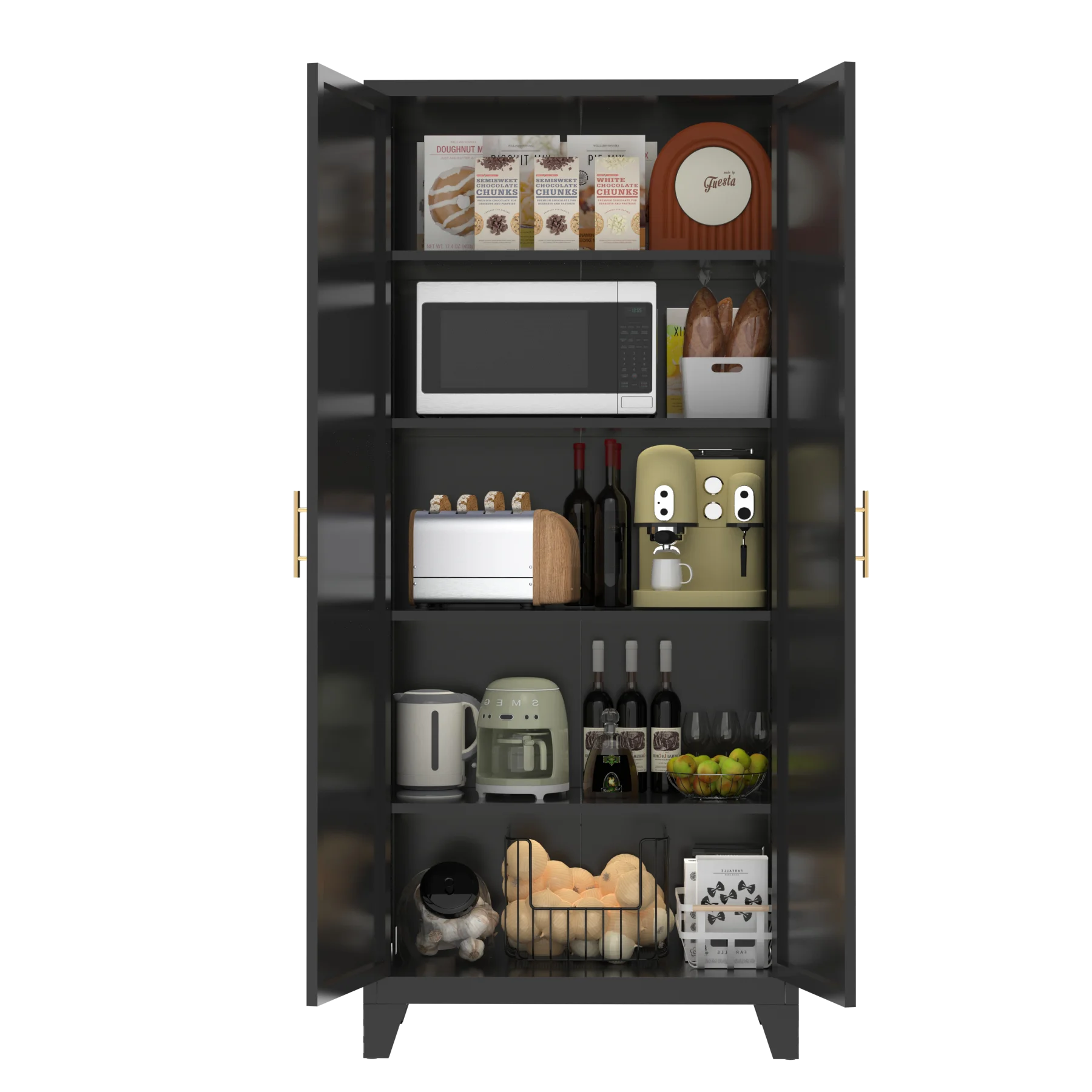 71 Inch Metal Storage Cabinet with 2 Doors and 5 Adjustable Shelves, Lockable File Cabinet for Organizing Garage, Pantry, Basement, Laundry Room or Mudroom, White - Image 13