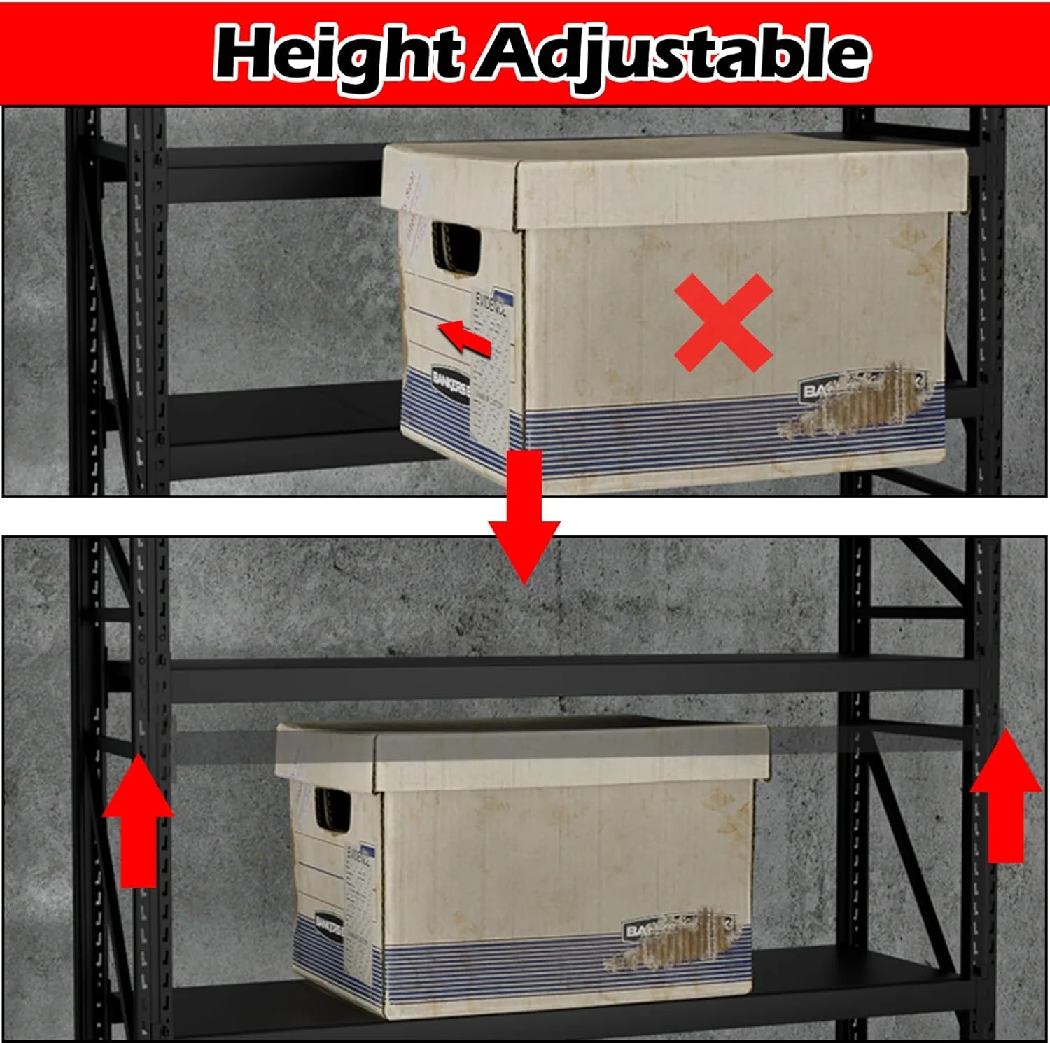 Ztysn Heavy Duty 5 tier Garage Metal Shelving Units Storage for 8000lbs,Adjustable Basement Industrial Shelves Pallet Racking Tool Organize,Black - Image 7